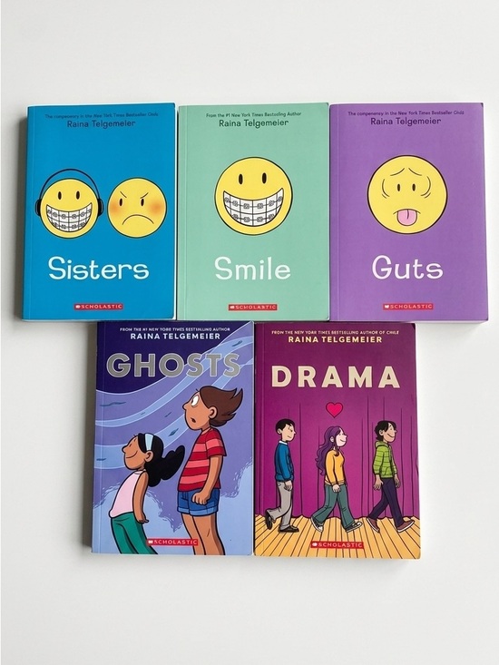 Raina Telgemeier Other - Raina Telgemeier Graphic Novel Book Bundle 5pc Smile Sisters Guts Drama Ghosts